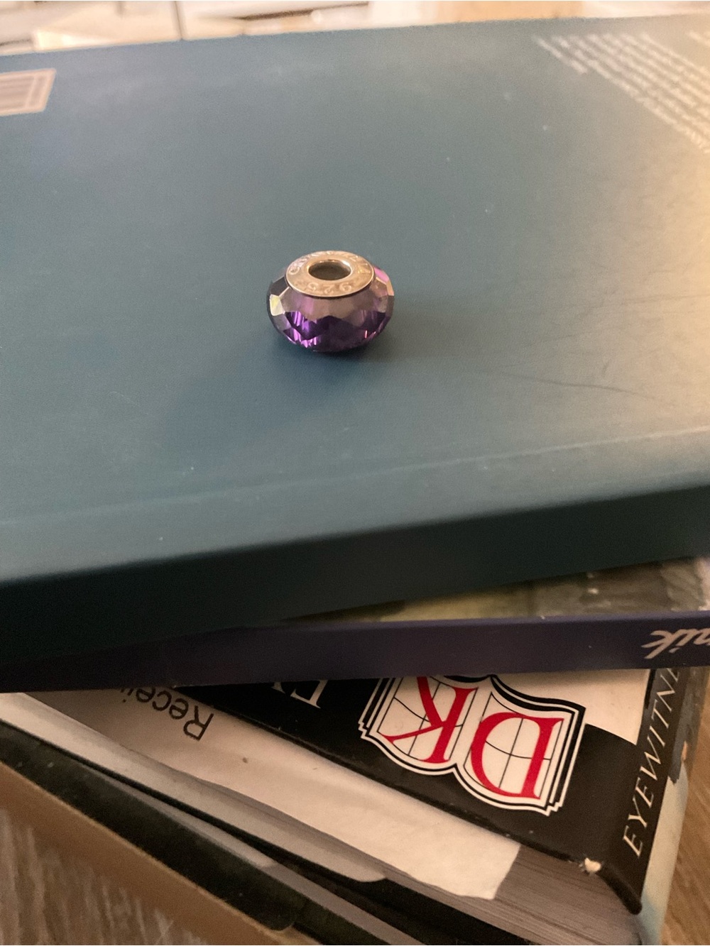 Chamilia Purple Faceted Murano Glass European Bead